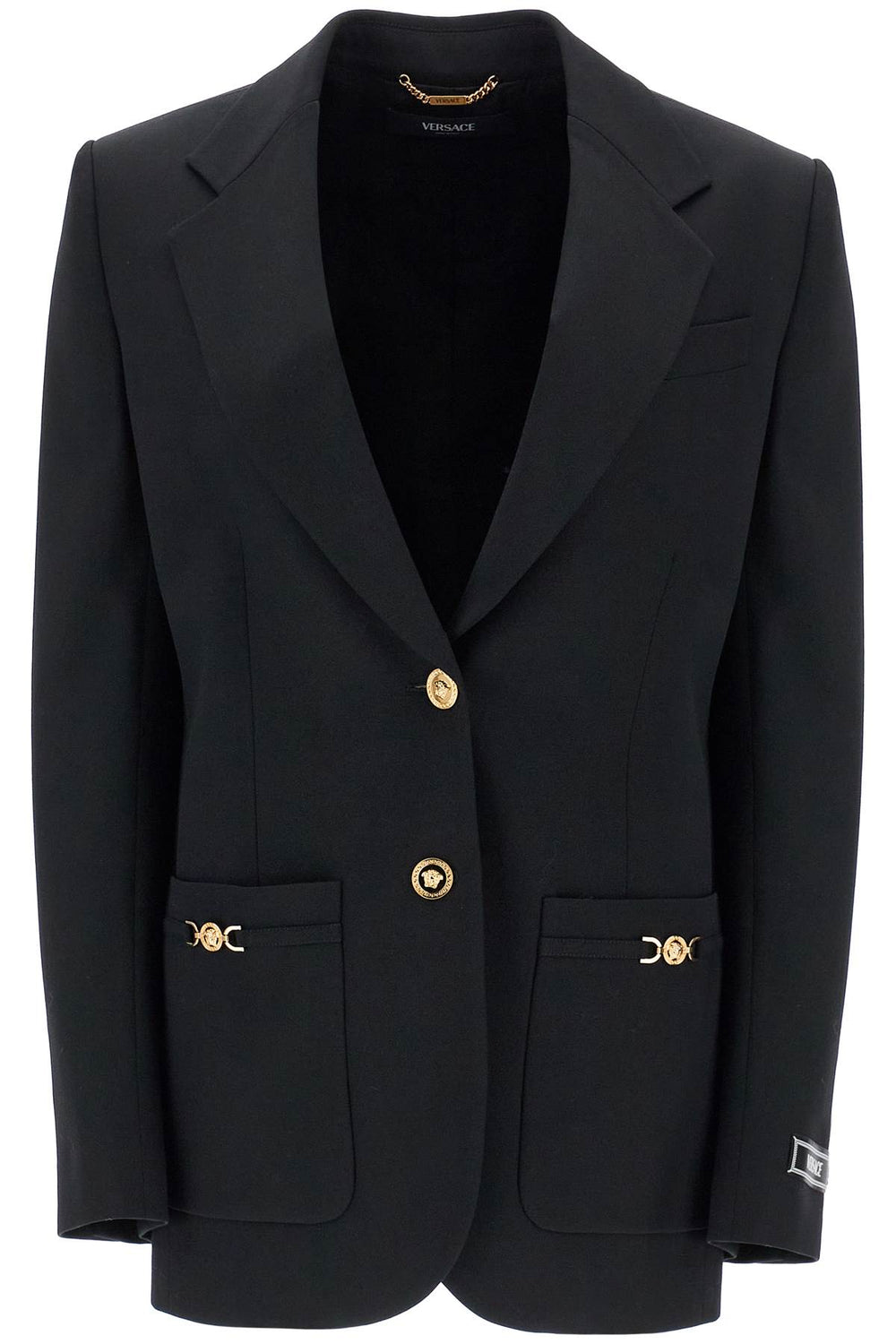 Versace Single-Breasted Stretch Wool Blazer