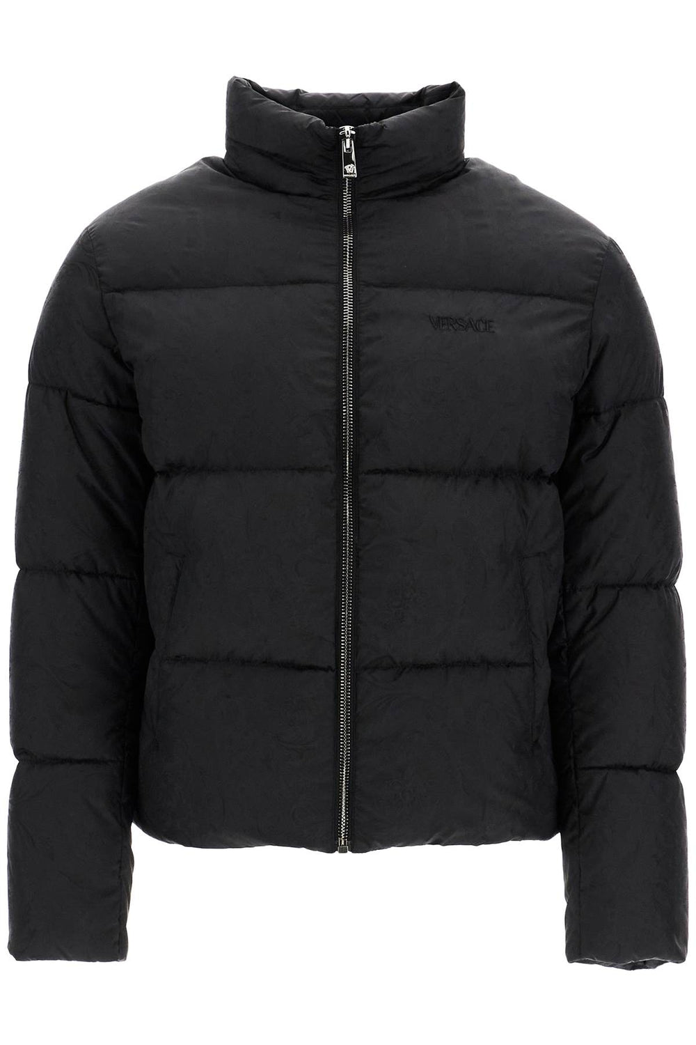 Versace Tonal Baroque Short Down Jacket