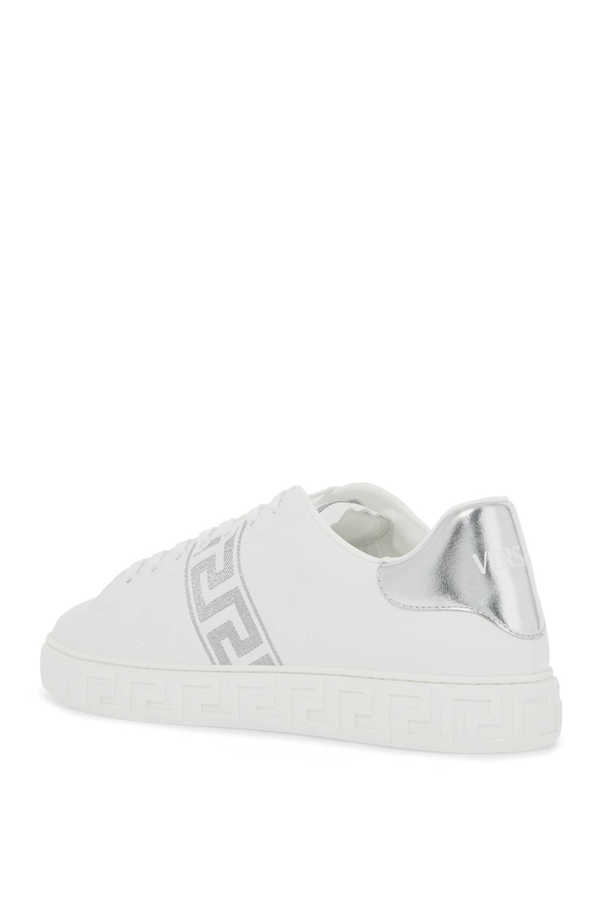 Versace Embroidered Greek Pattern Sneakers