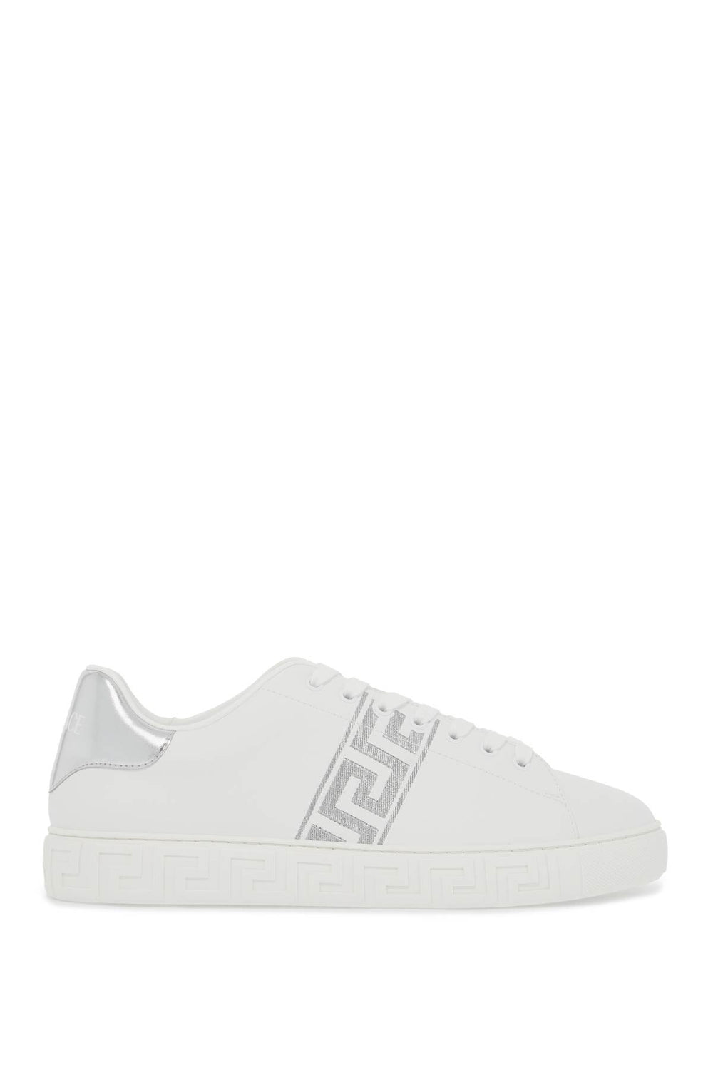 Versace Embroidered Greek Pattern Sneakers