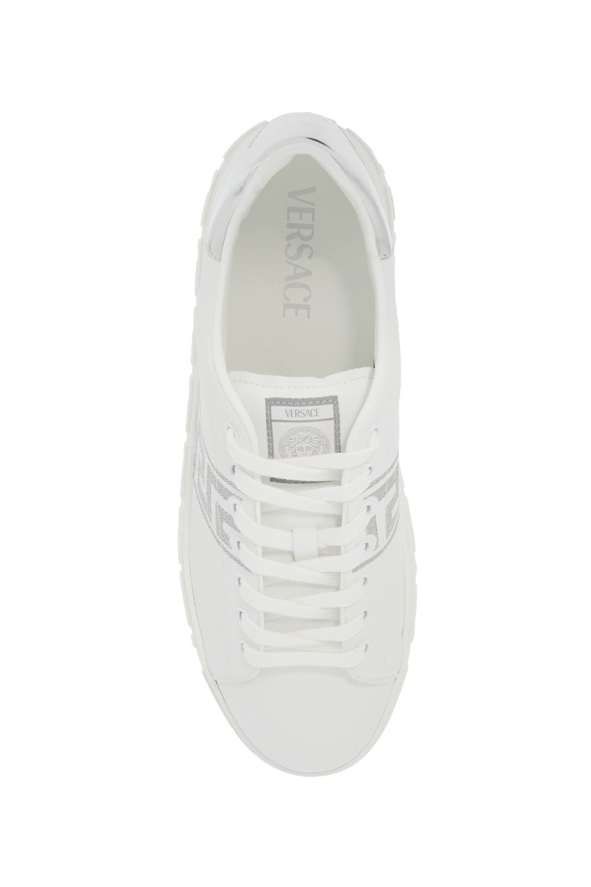 Versace Embroidered Greek Pattern Sneakers