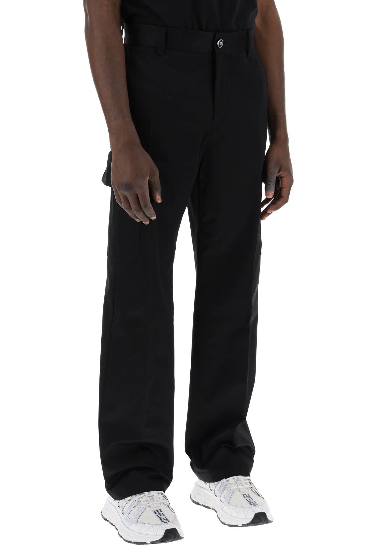 Versace Cotton Gabardine Cargo Pants