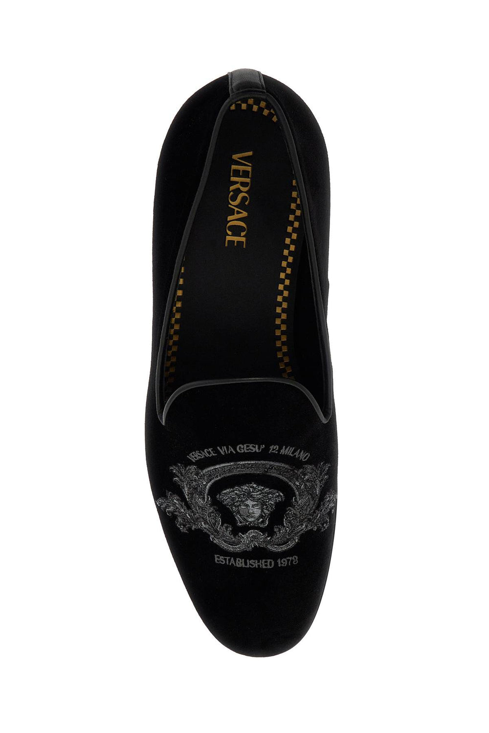 Versace Velvet Medusa Loafers