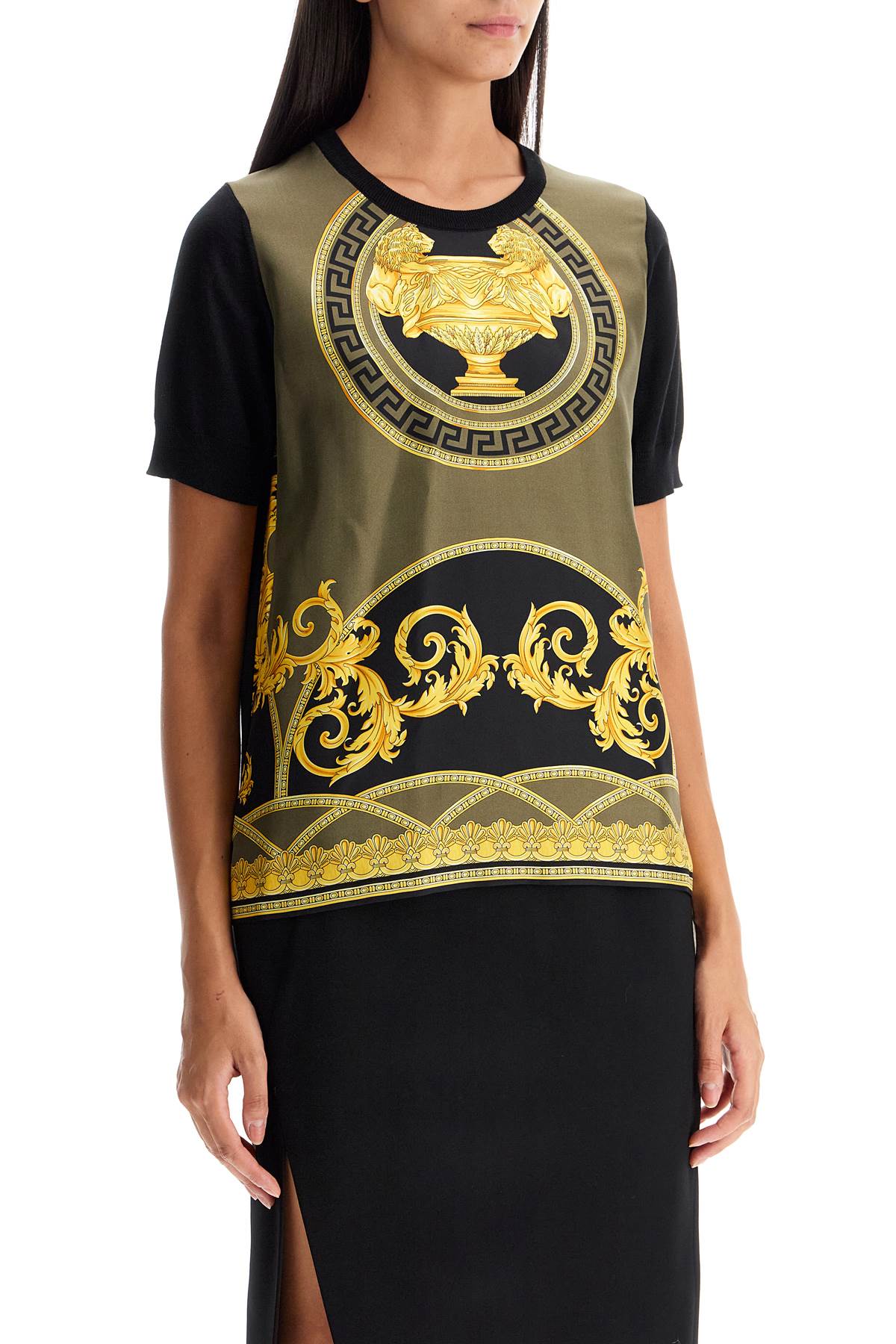 Versace Lightweight Wool La Coupe Des Dieux Print T-shirt