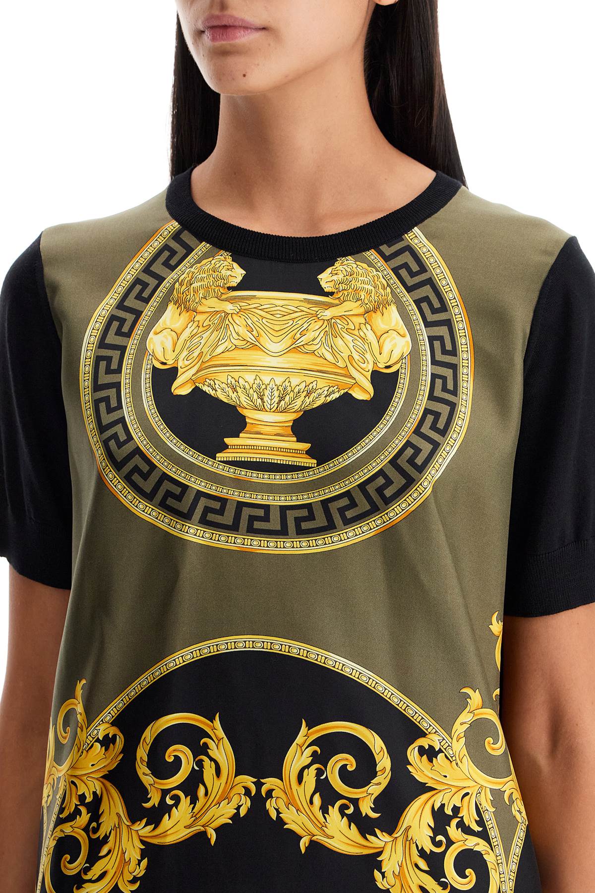 Versace Lightweight Wool La Coupe Des Dieux Print T-shirt