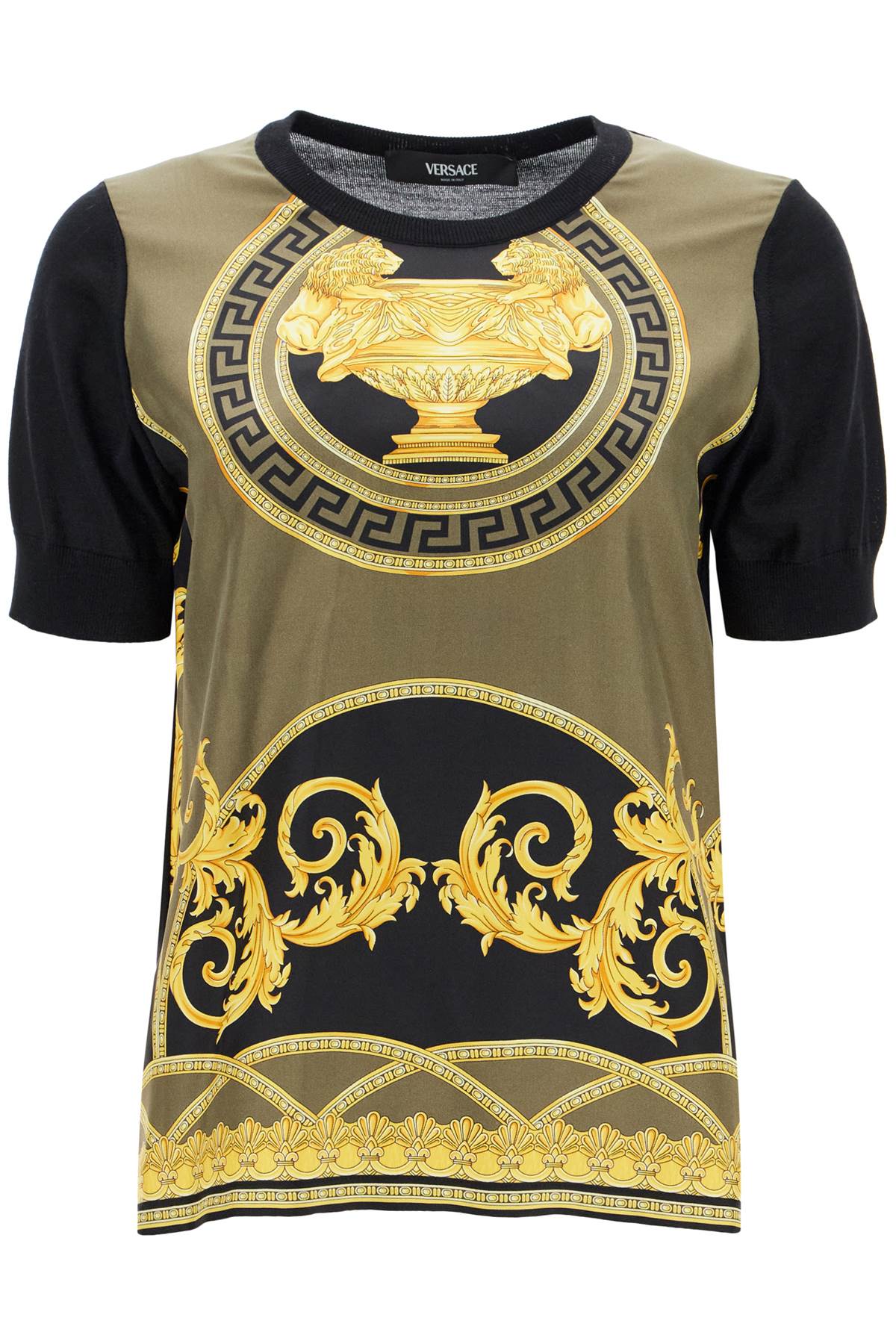 Versace Lightweight Wool La Coupe Des Dieux Print T-shirt