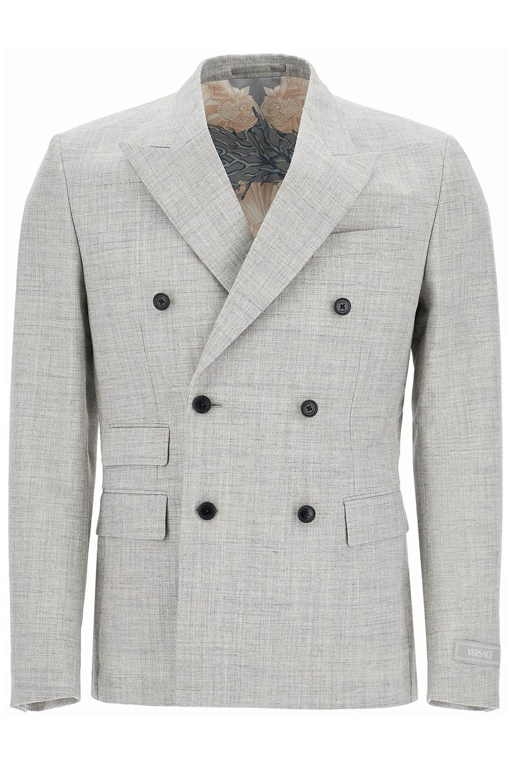 Versace Double-Breasted Wool Blend Blazer