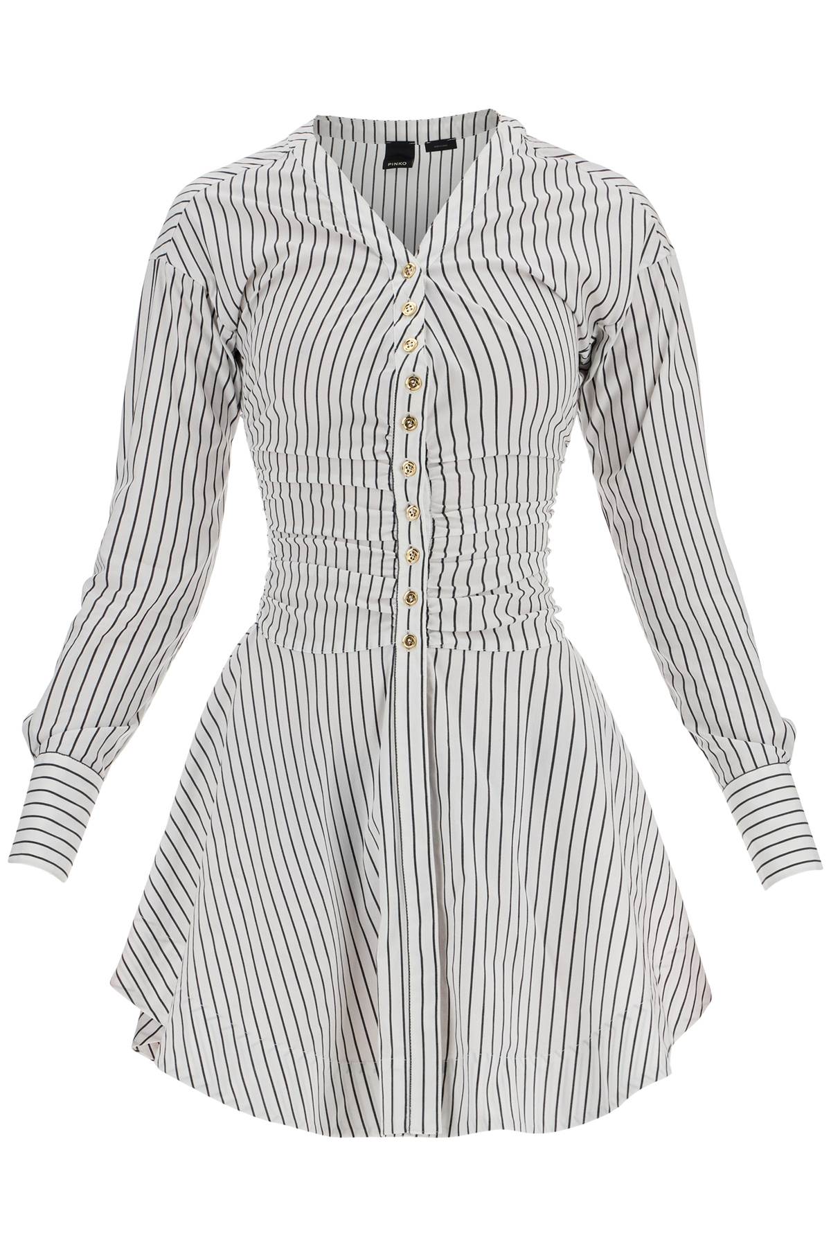 Pinko Striped Poplin Mini Dress