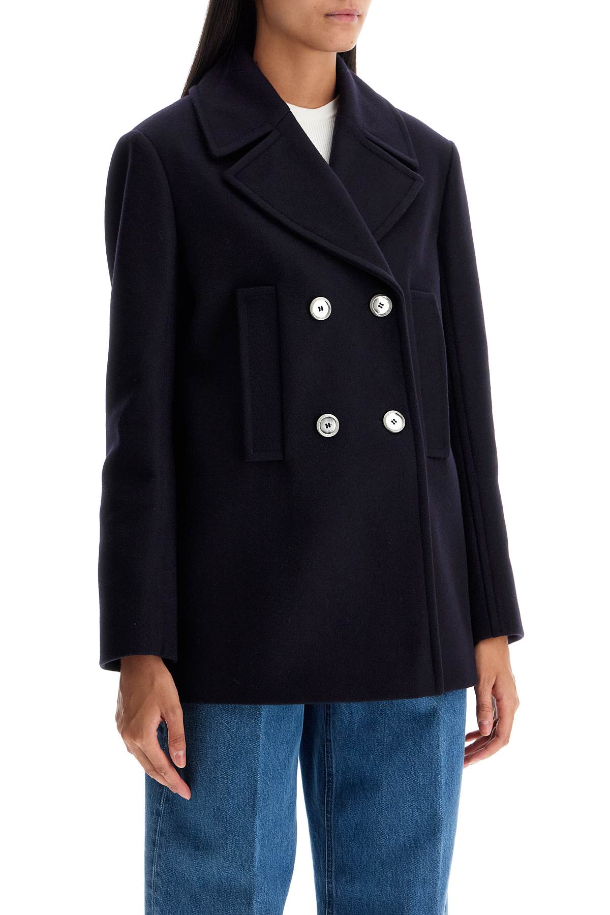 Pinko Double-Breasted Wool Blend Coat