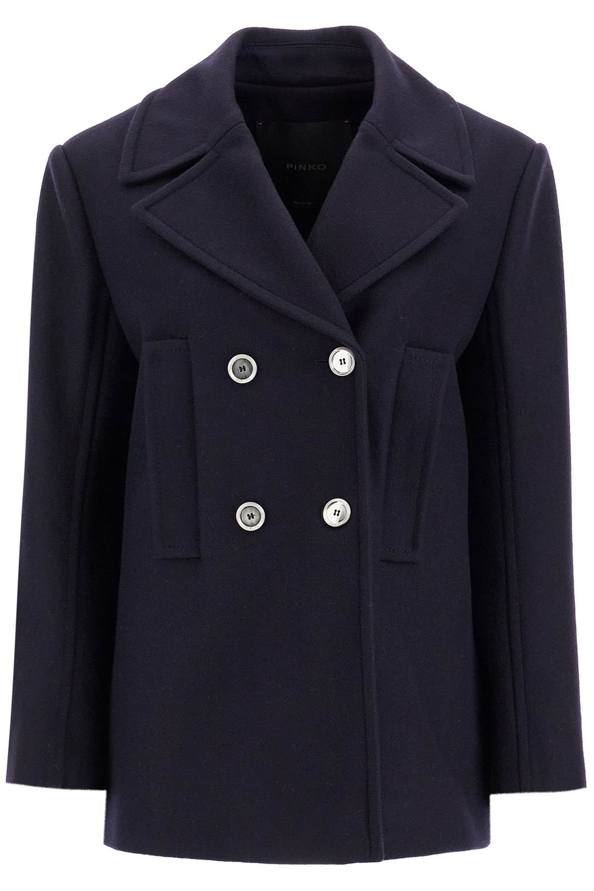 Pinko Double-Breasted Wool Blend Coat