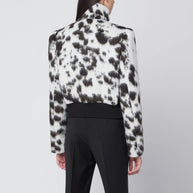 Dries Van Noten Double-breasted Bomber With Cow Pattern