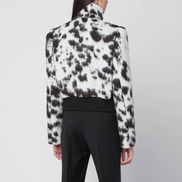 Dries Van Noten Double-breasted Bomber With Cow Pattern