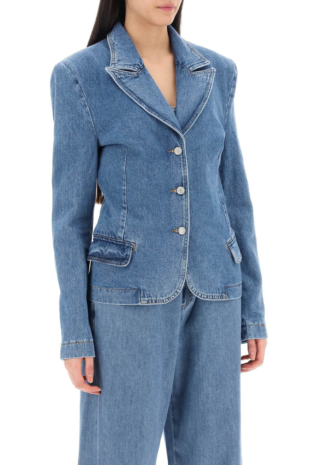 Magda Butrym Single-Breasted Denim Jacket