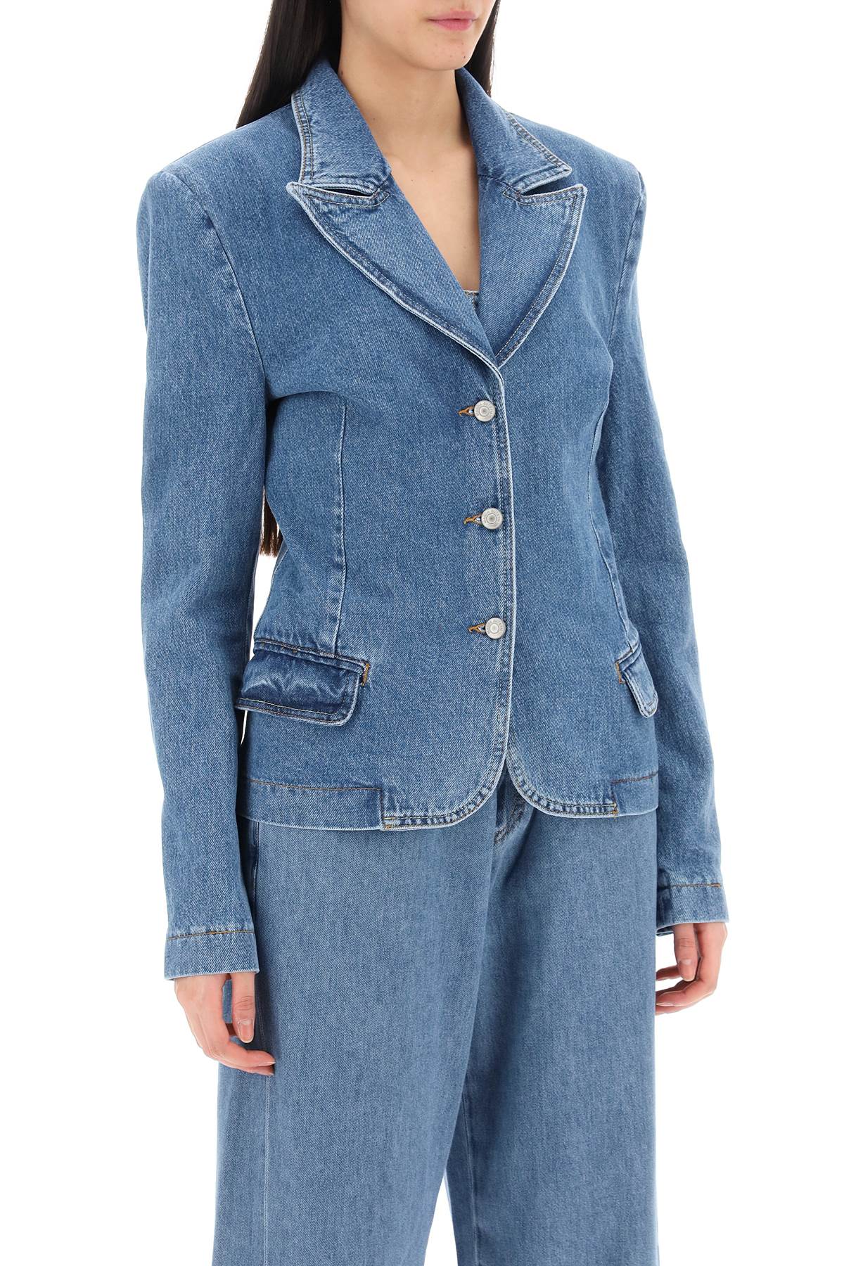 Magda Butrym Single-Breasted Denim Jacket