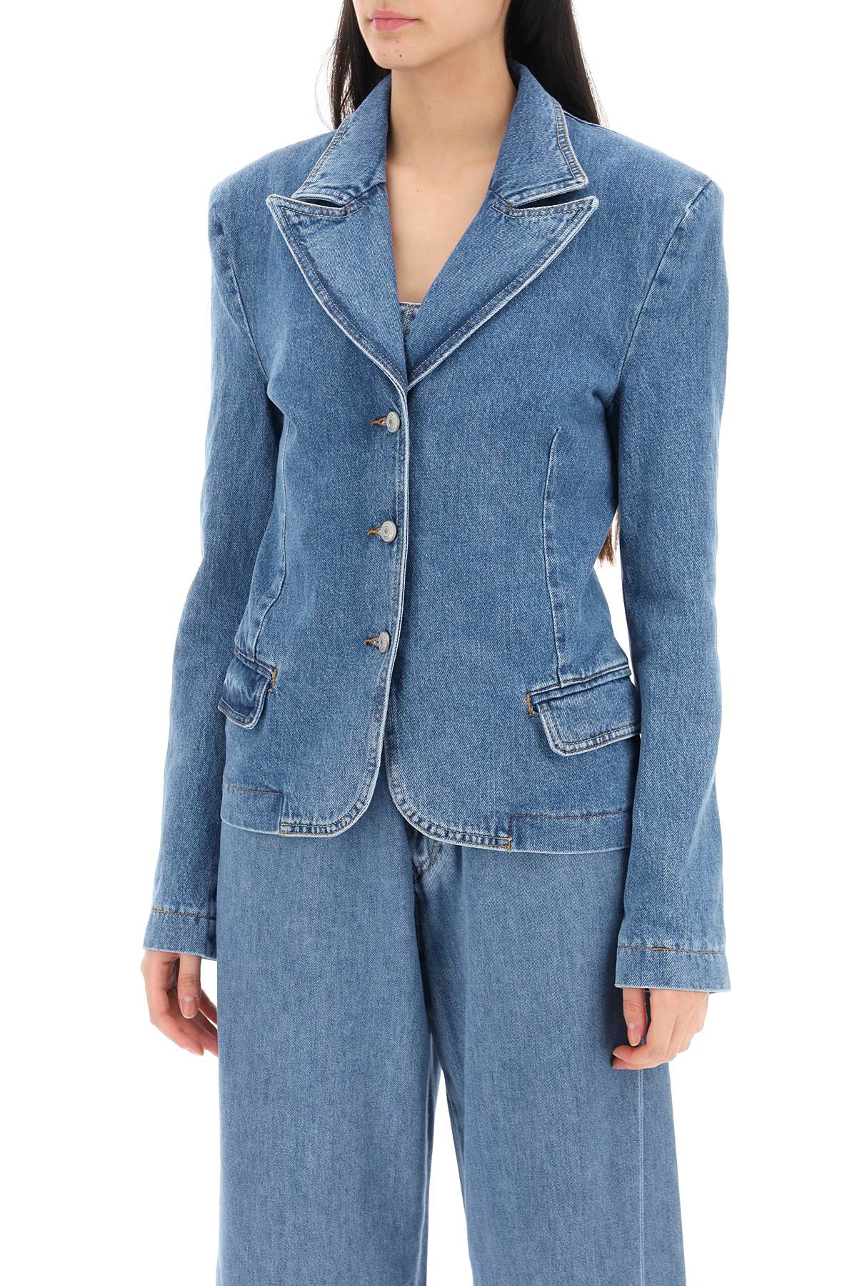 Magda Butrym Single-Breasted Denim Jacket