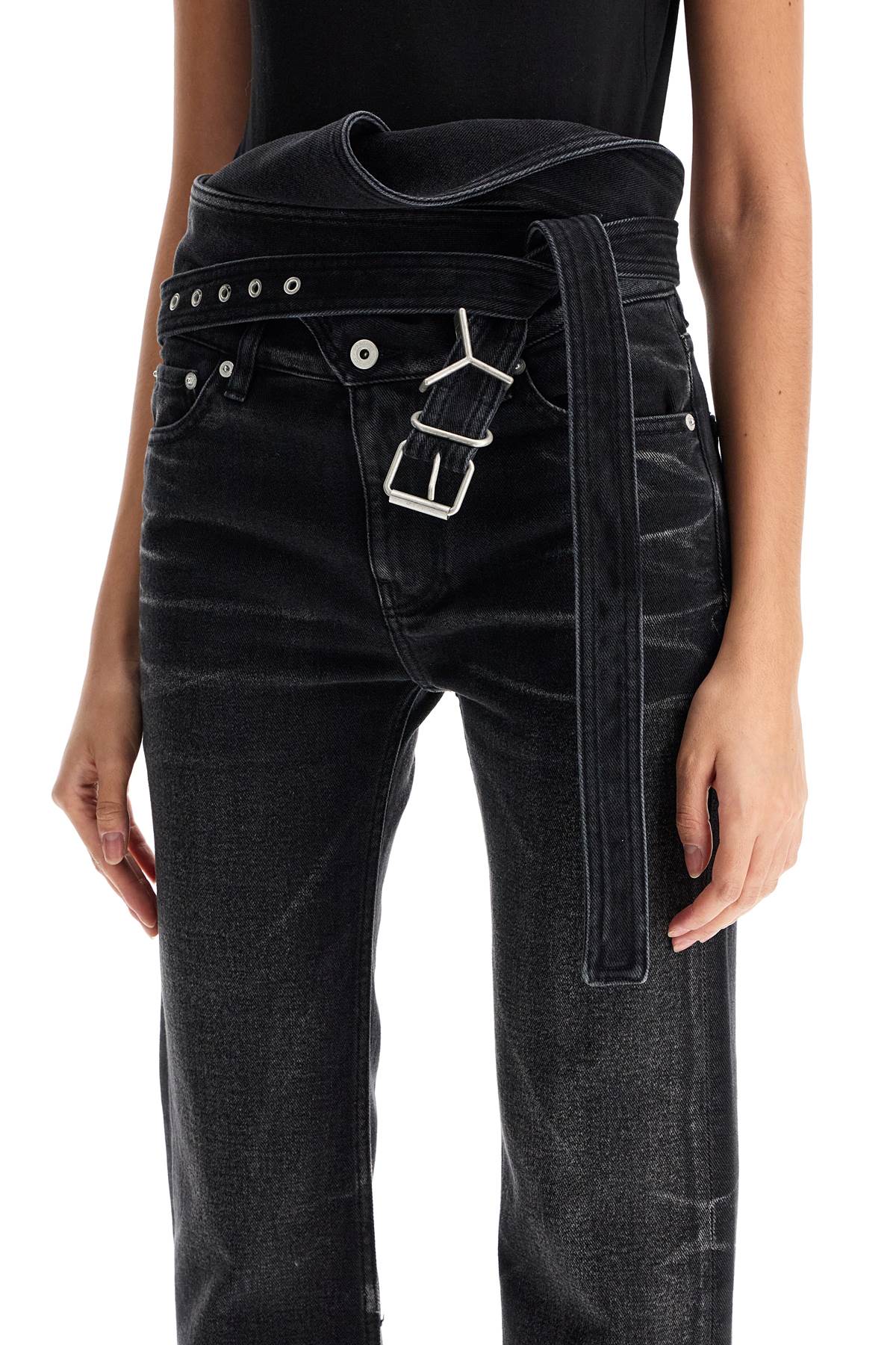 Y Project Bootcut Jeans With Criss-Cross Belt