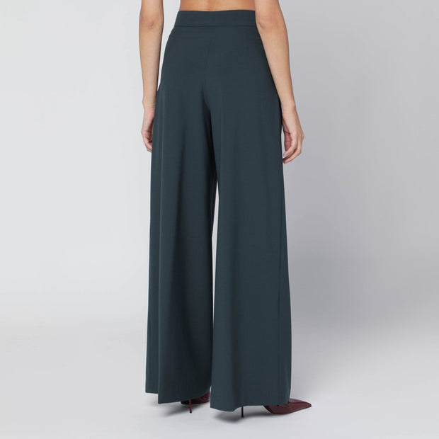 Dries Van Noten Straight Pants With Dark Green Pleats