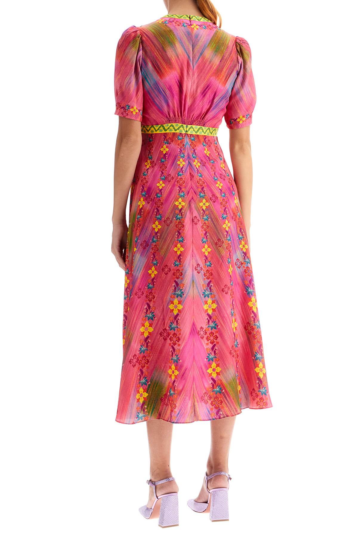 Saloni Tabitha Jacquard Silk Midi Dress