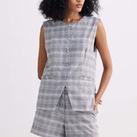 Reistor Cotton Tweed Shorts in Grey