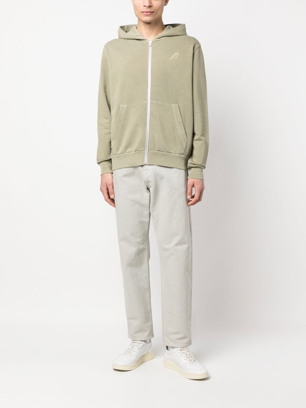 AUTRY Logo Cotton Hoodie Grey