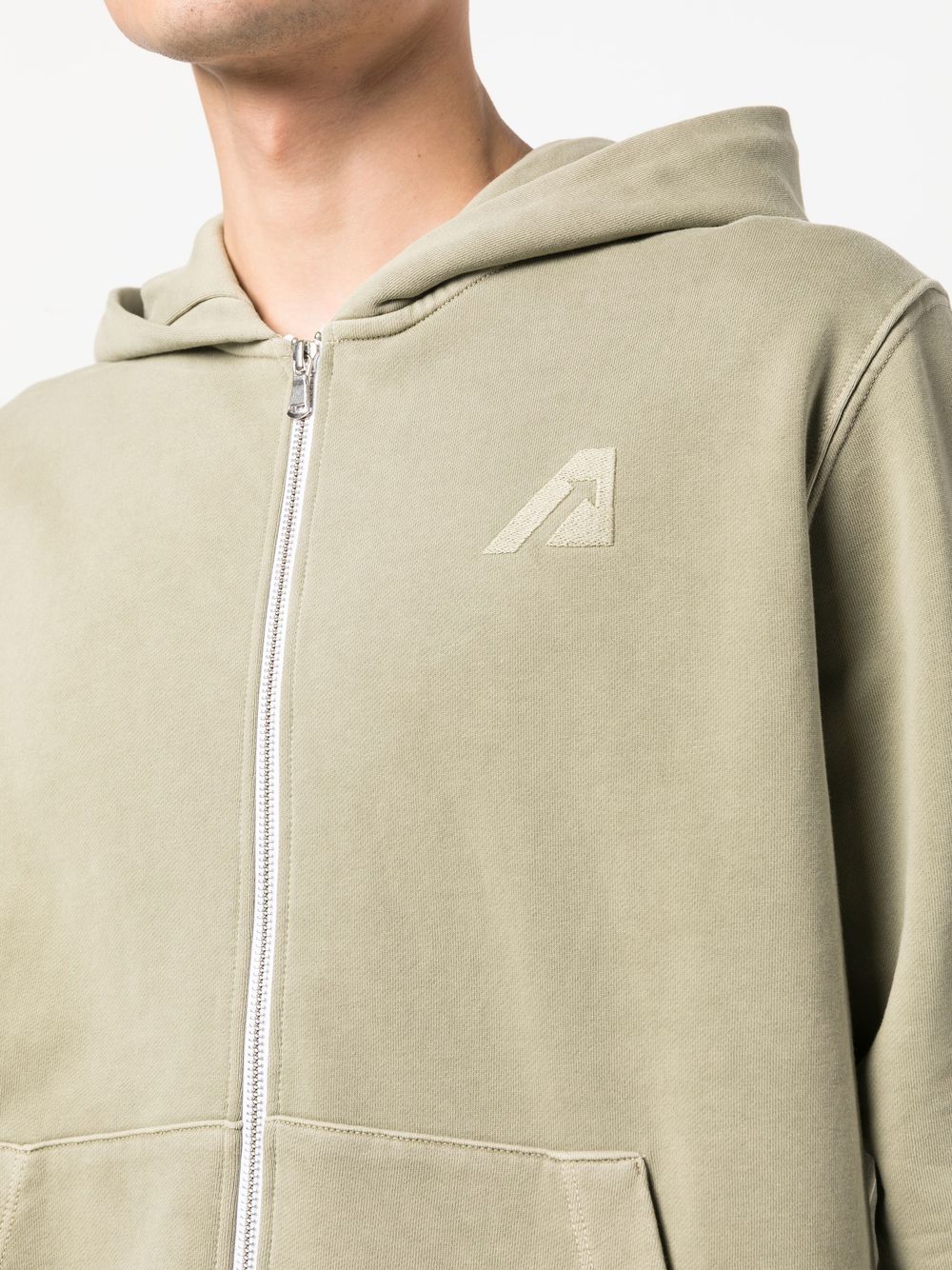 AUTRY Logo Cotton Hoodie Grey