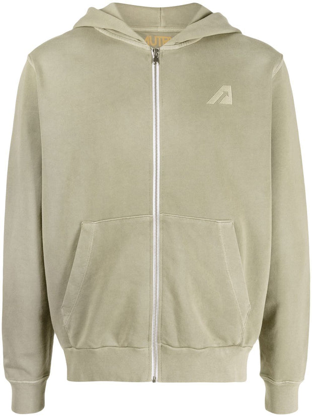 AUTRY Logo Cotton Hoodie Grey