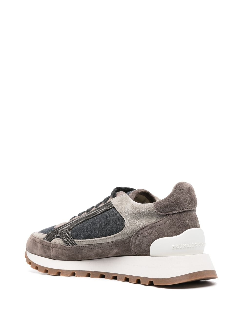 Brunello Cucinelli Sneakers Grey With Monili Detail