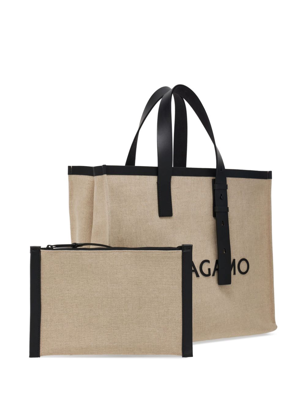 Ferragamo Logo Tote Bag In Beige
