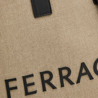 Ferragamo Logo Tote Bag In Beige
