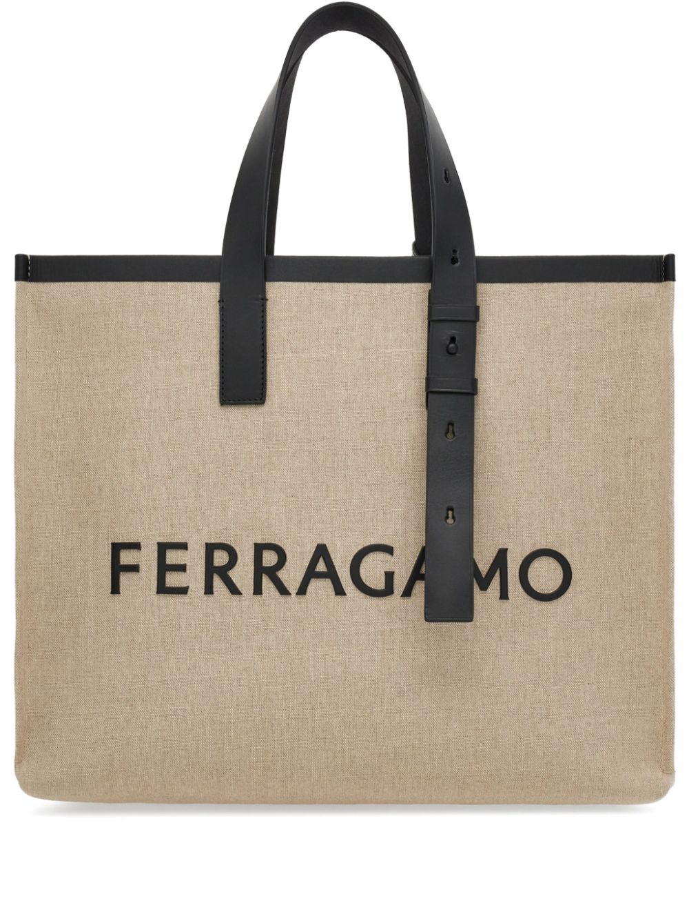Ferragamo Logo Tote Bag In Beige
