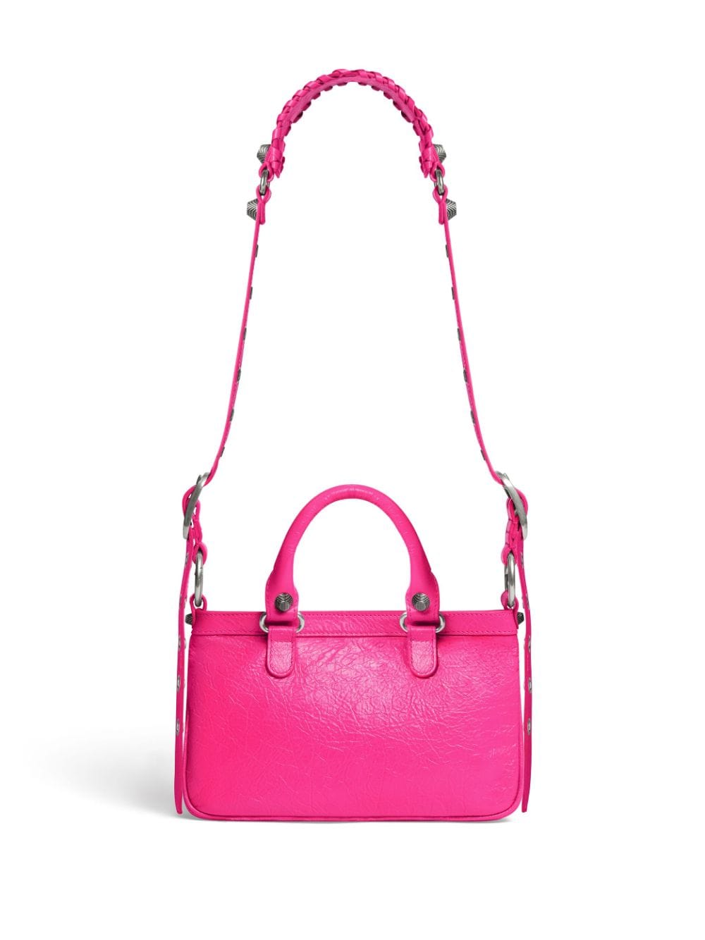 Balenciaga Small Neo Cagole Tote Bag Fuchsia With Shoulder Strap