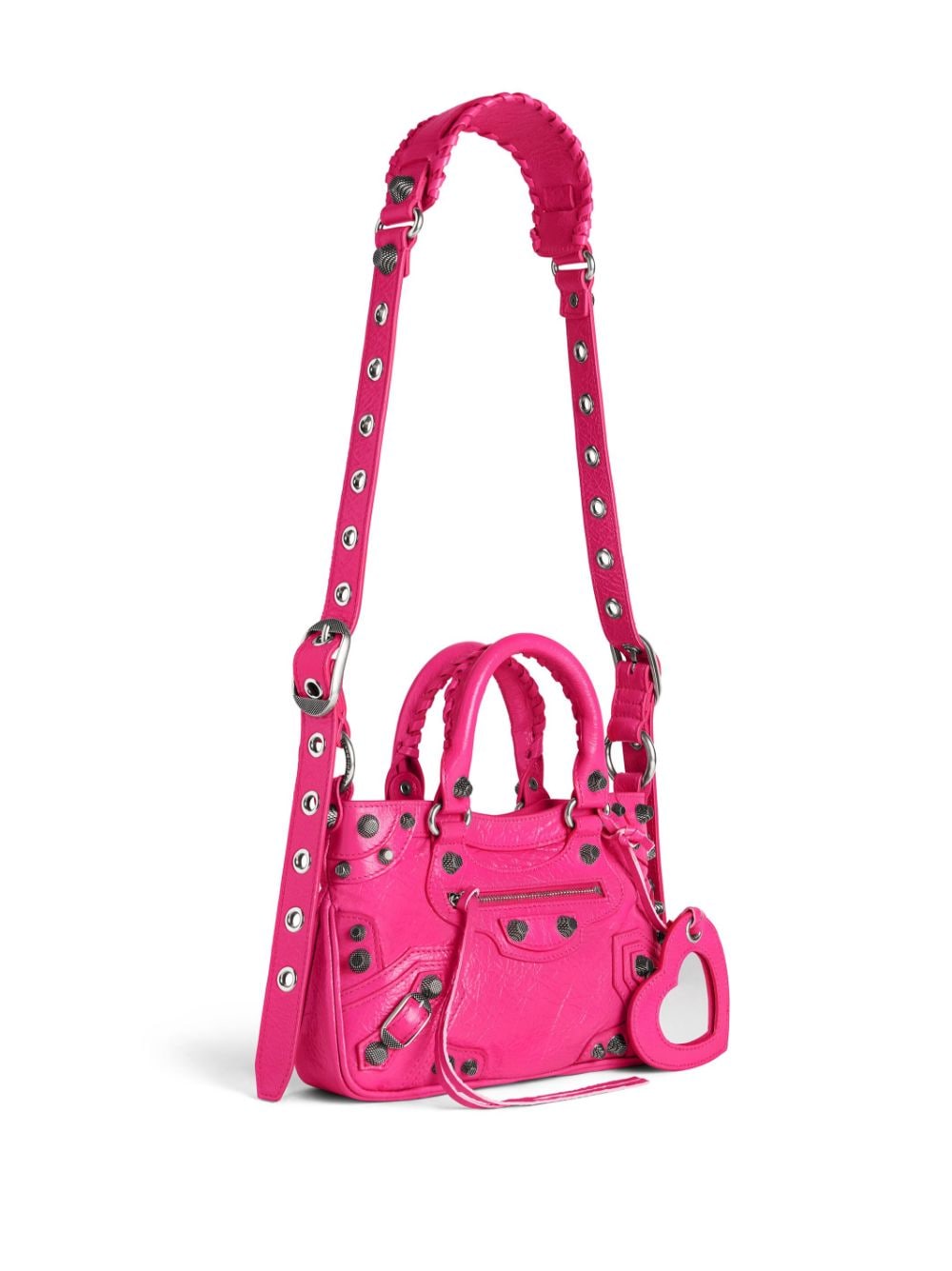 Balenciaga Small Neo Cagole Tote Bag Fuchsia With Shoulder Strap