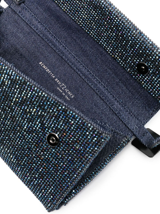 Benedetta Bruzziches Vitty La Mignon Rhinestone-embellished Denim Bag