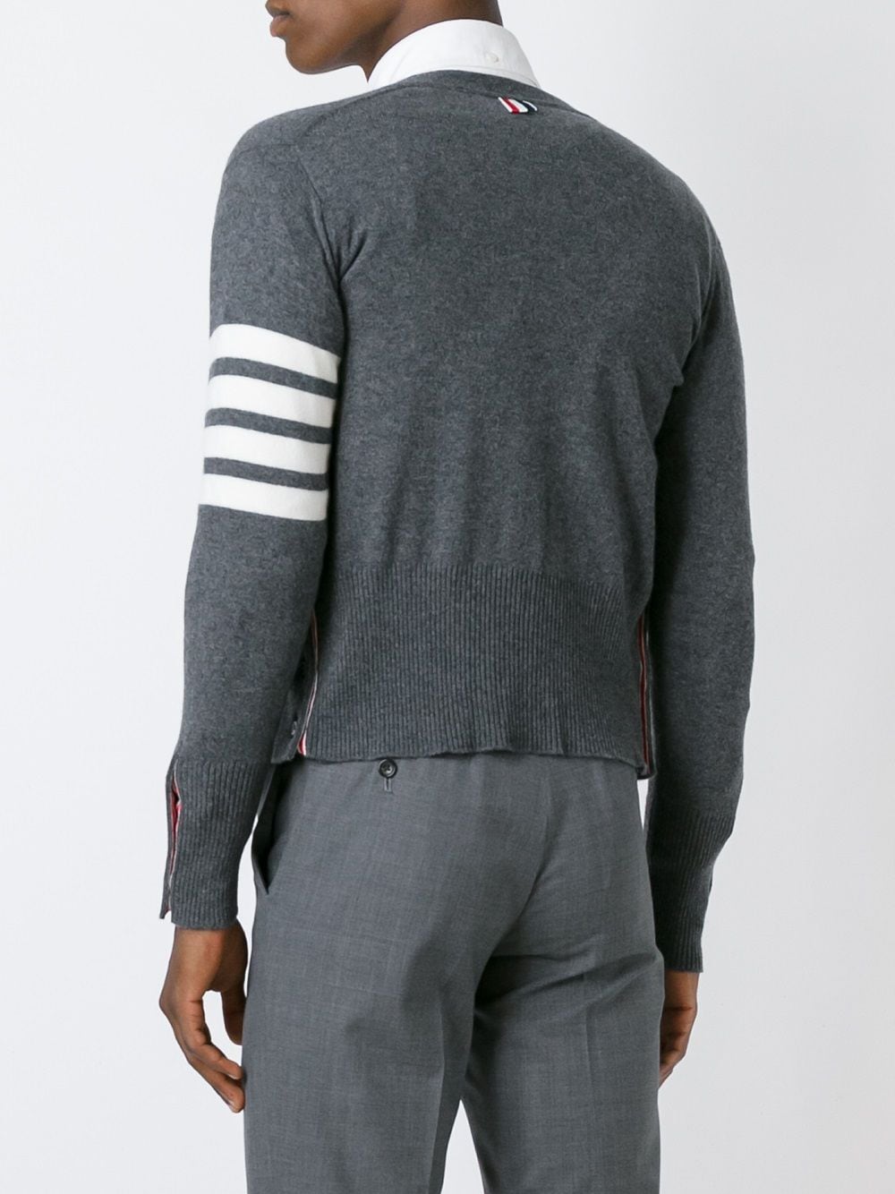 Thom Browne 4-bar Cashmere Cardigan In Grey