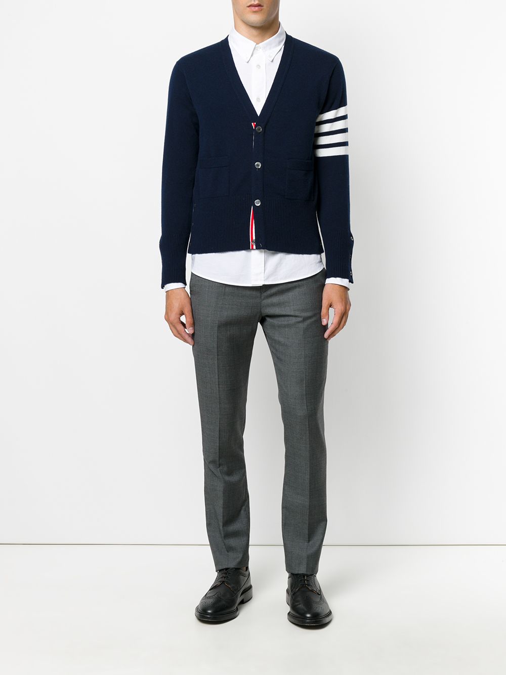 Thom Browne 4-bar Cashmere Cardigan In Blue