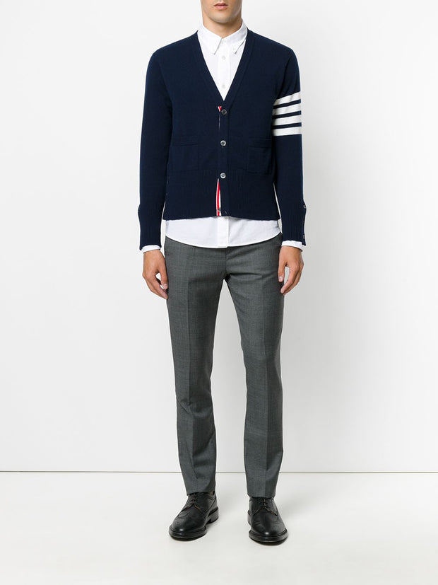 Thom Browne 4-bar Cashmere Cardigan In Blue