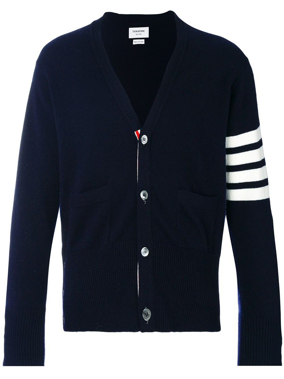 Thom Browne 4-bar Cashmere Cardigan In Blue