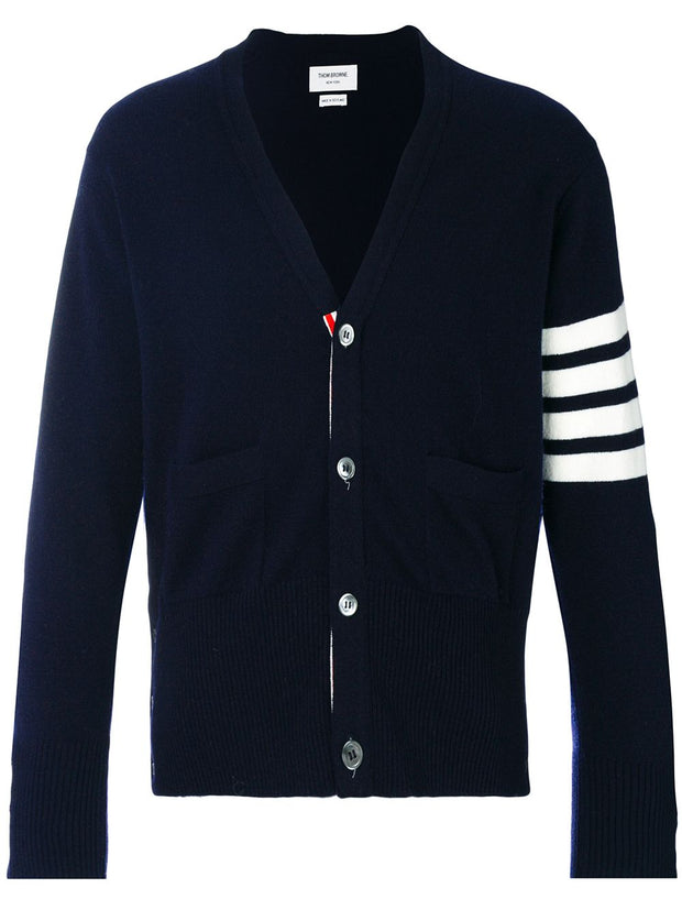 Thom Browne 4-bar Cashmere Cardigan In Blue