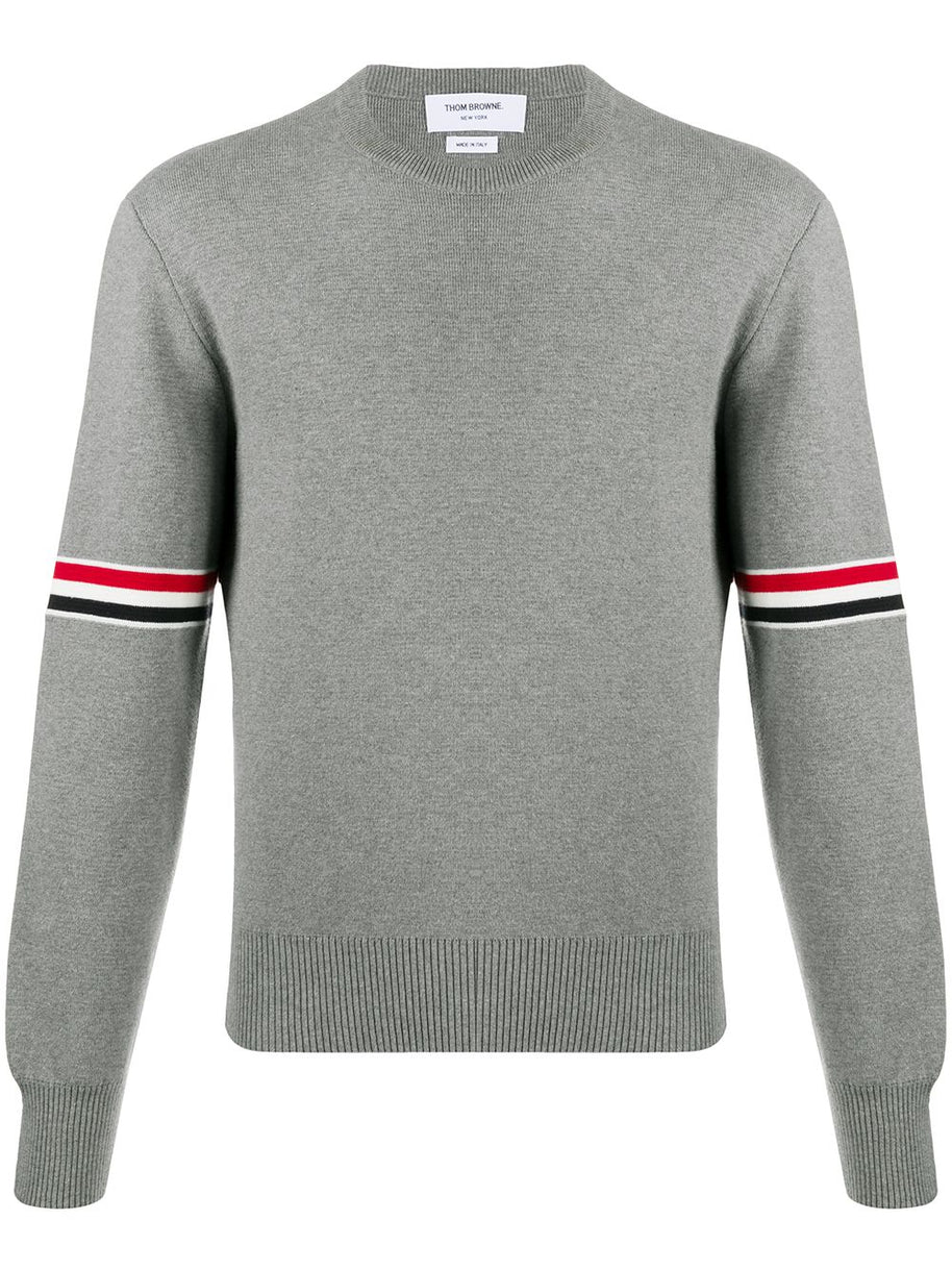 Thom Browne Rwb Cotton Sweater - Grey