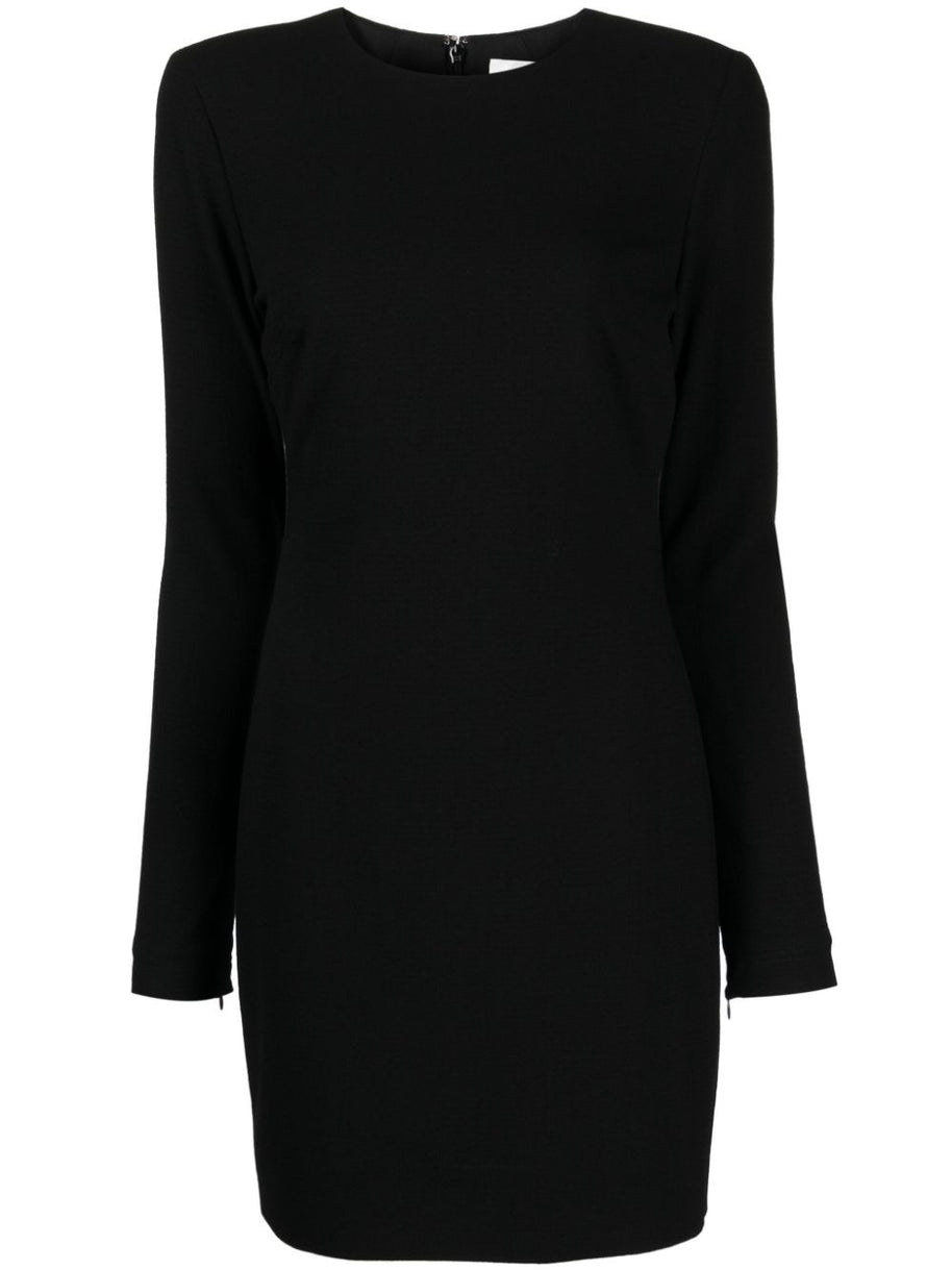 Victoria Beckham Wool Blend Mini Sheath Dress In Black