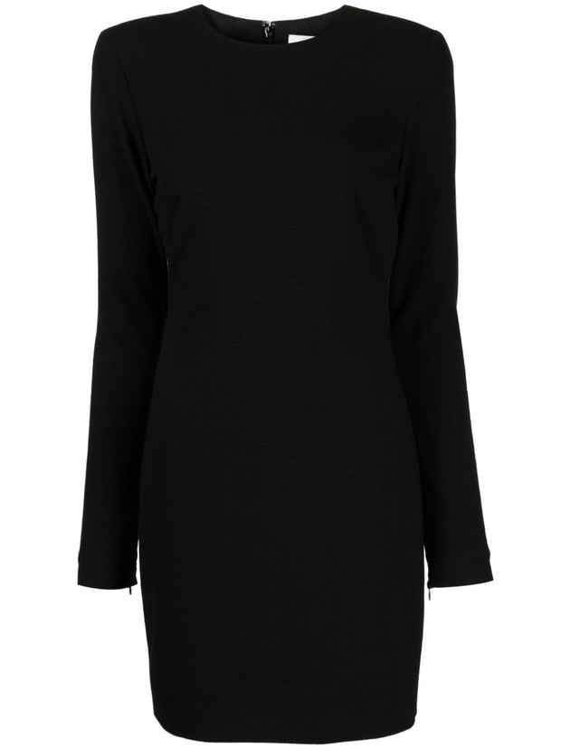 Victoria Beckham Wool Blend Mini Sheath Dress In Black