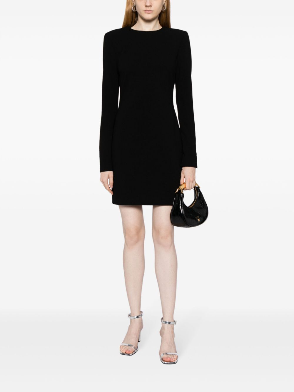 Victoria Beckham Wool Blend Mini Sheath Dress In Black
