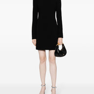 Victoria Beckham Wool Blend Mini Sheath Dress In Black