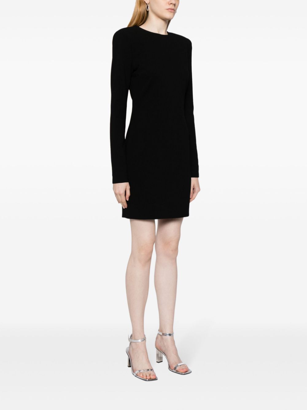 Victoria Beckham Wool Blend Mini Sheath Dress In Black