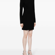 Victoria Beckham Wool Blend Mini Sheath Dress In Black