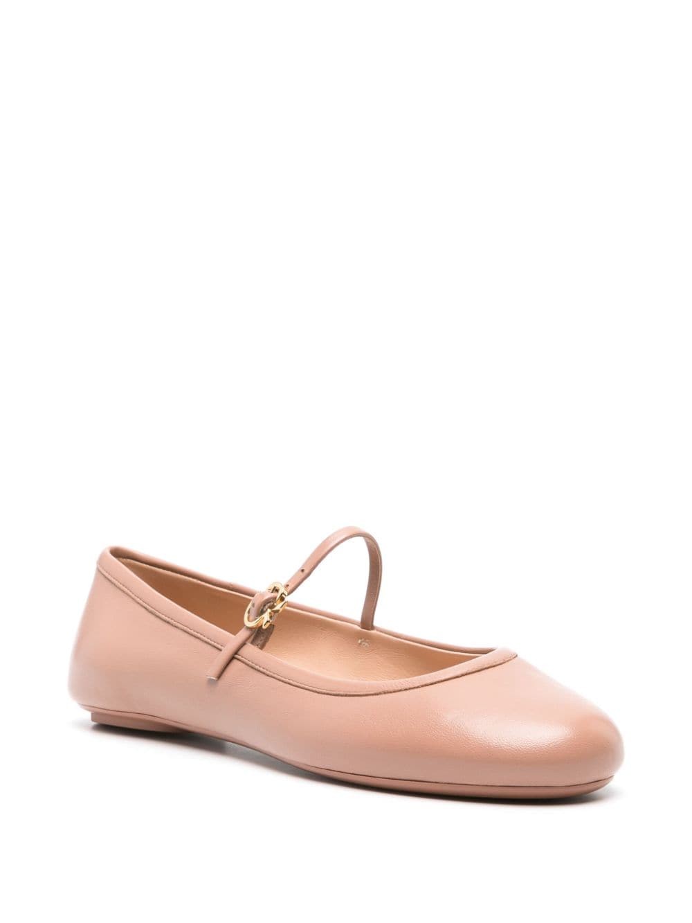 Gianvito Rossi Leather Ballet Flats Beige