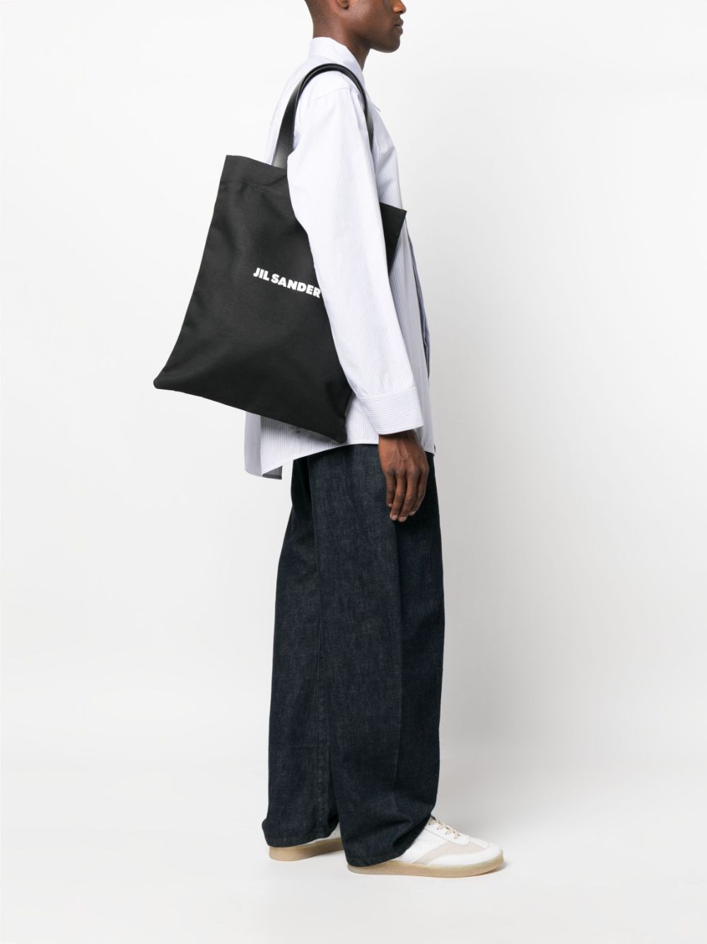 Jil Sander Large Logo Canvas Tote Bag