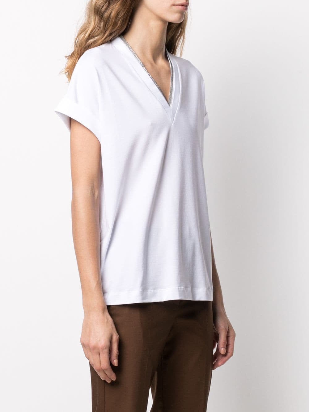 Brunello Cucinelli V-neck T-shirt White