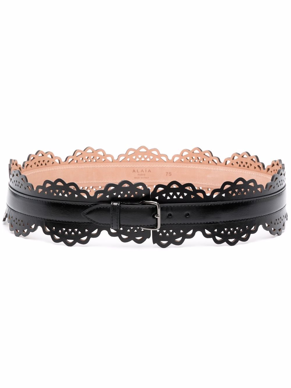 Alaia Laser Cut Belt Black