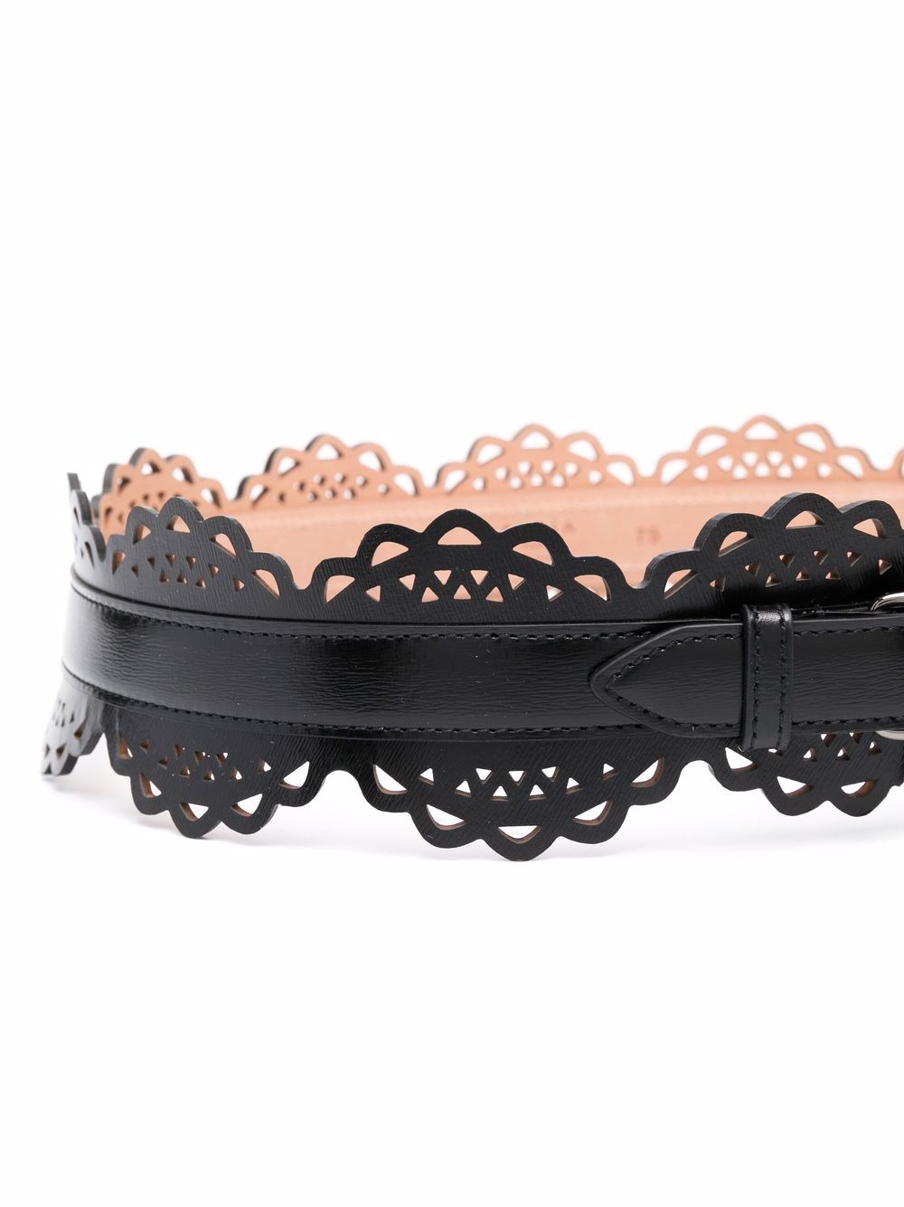 Alaia Laser Cut Belt Black